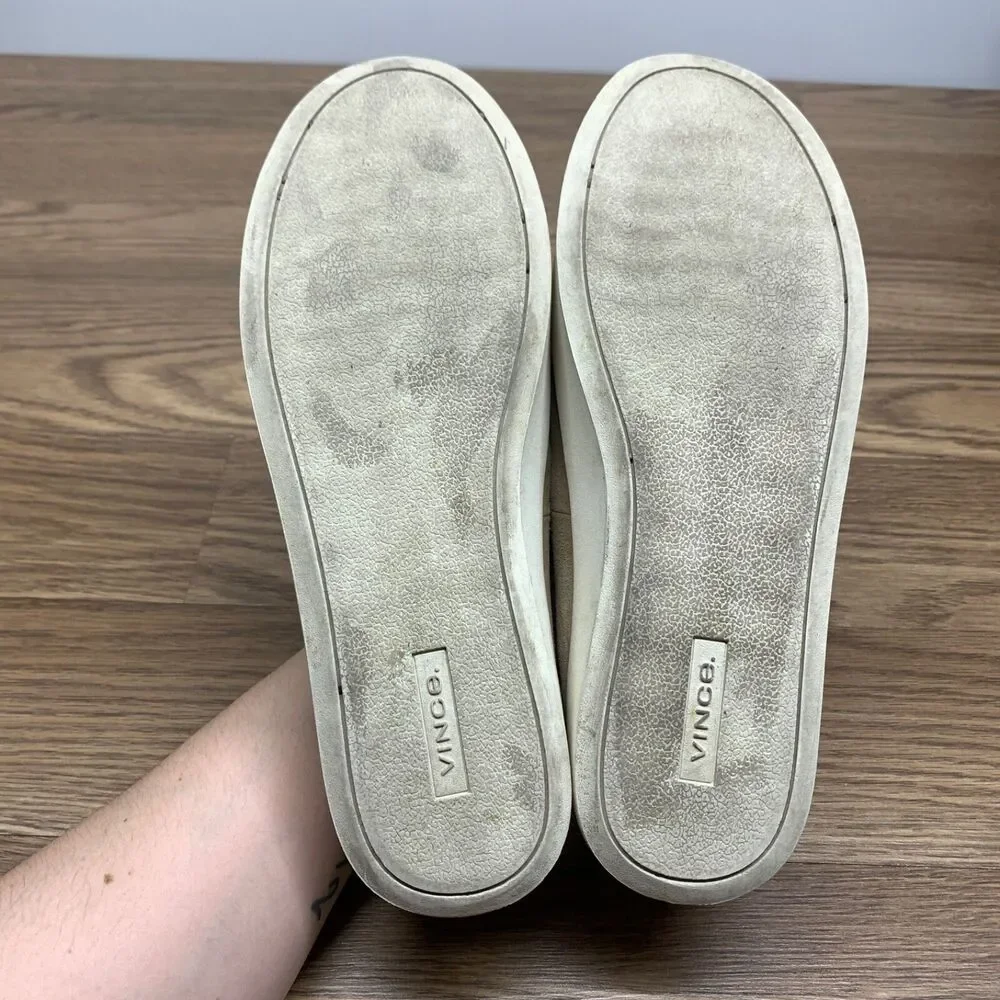 Vince Women's Dune Beige Tan Ghita Suede Slip-On Platform Loafer Shoes Size 7‎
